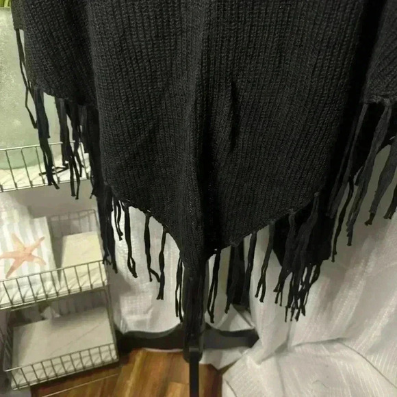 NEW Chicos Women’s L/XL Fringe Capelet Ruana Shawl Heavy Cotton Blend NWT - Picture 6 of 12